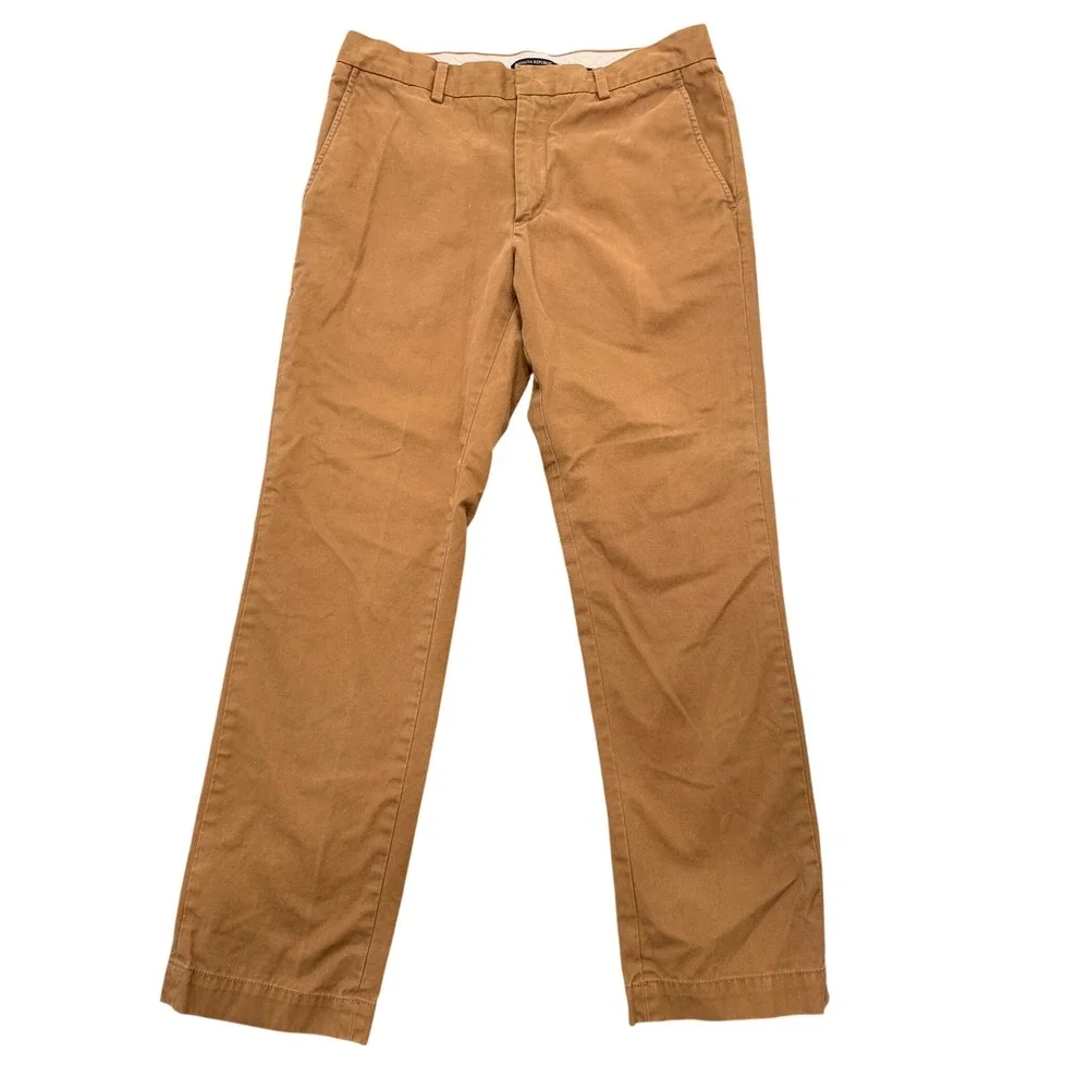 Banana Republic Aiden Chino Pants Mens 33x30 Brown Cotton Slim Flat Front